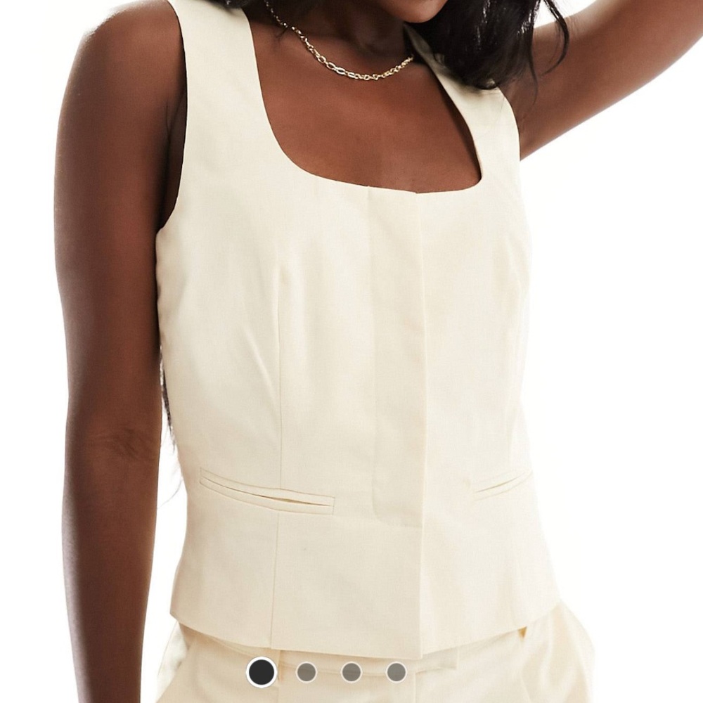 Kaiia scoop neck vest in cream (ASOS)